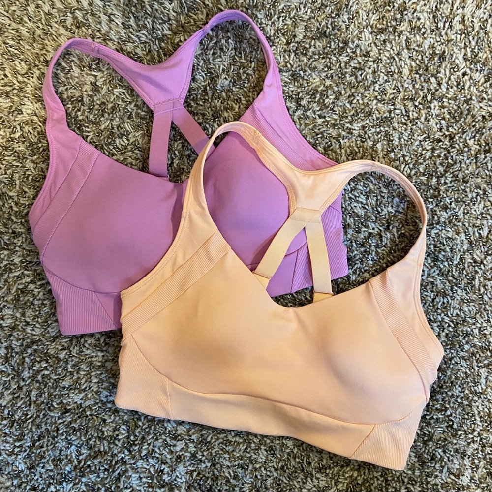 2 Avia Molded Split Racerback Sports Bra With Adjustable Straps Size Medium